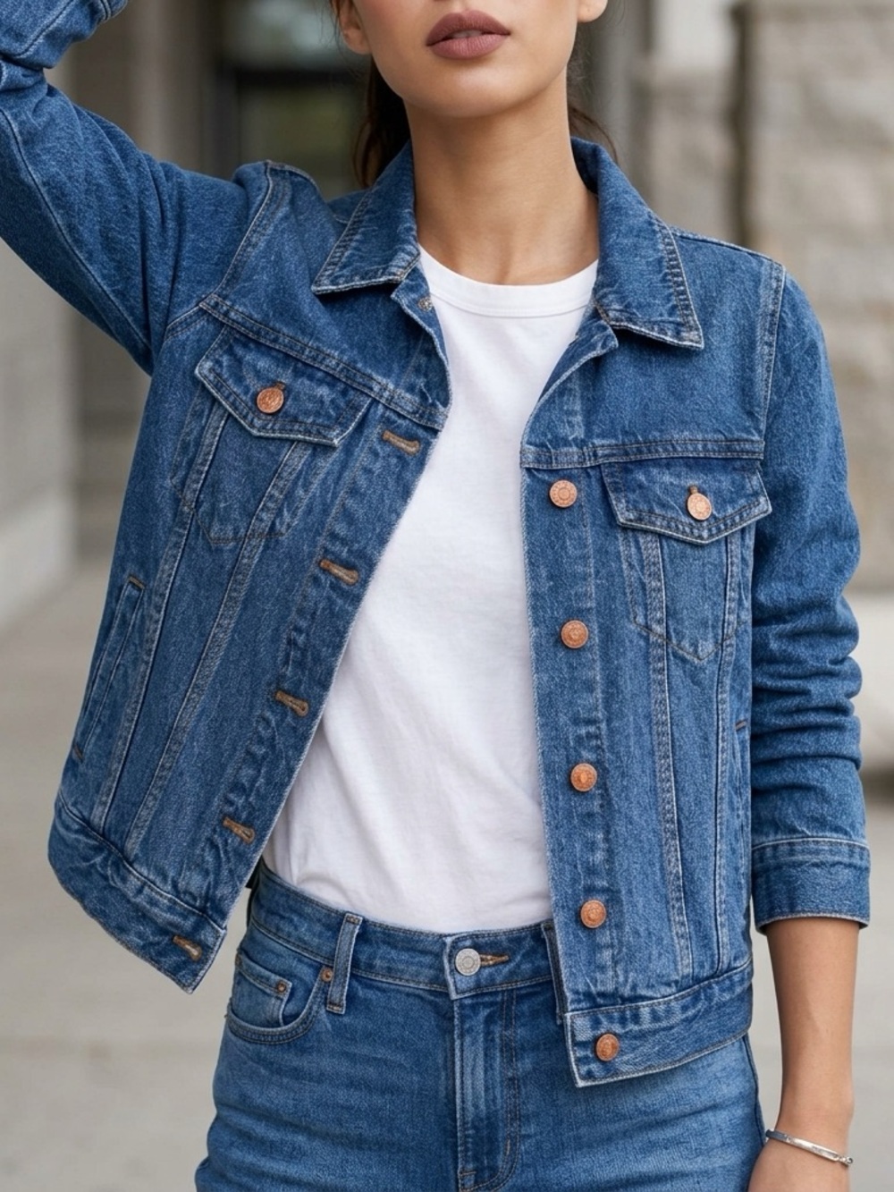 Madewell Classic Denim Jacket Medium Wash Button Front Jean Jacket Women’s